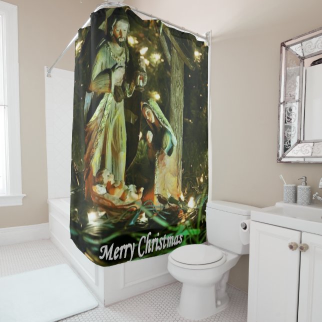 Christmas Shower Curtain, Jesus Christ Shower Curtain (In Situ)