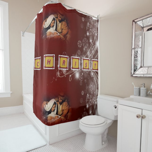 Christmas Shower Curtain, Jesus Christ Shower Curtain (In Situ)