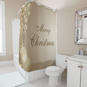Christmas Shower Curtain, Merry Christmas Curtain