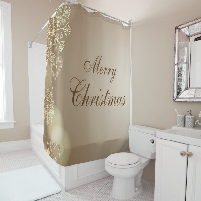 Christmas Shower Curtain, Merry Christmas Shower Curtain (In Situ)