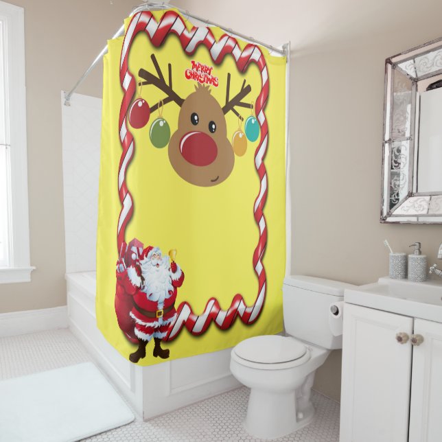 Christmas Shower Curtain, Merry Christmas Shower Curtain (In Situ)