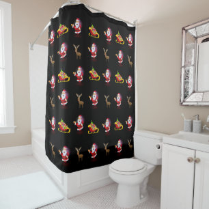 Christmas Shower Curtain, Santa Curtain