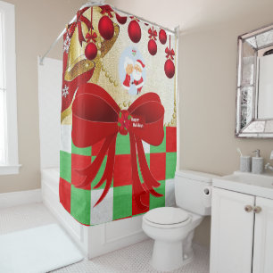Christmas Shower Curtain, Santa Curtain