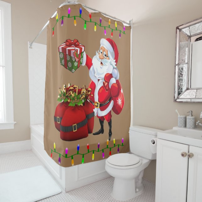 Christmas Shower Curtain, Santa Shower Curtain (In Situ)