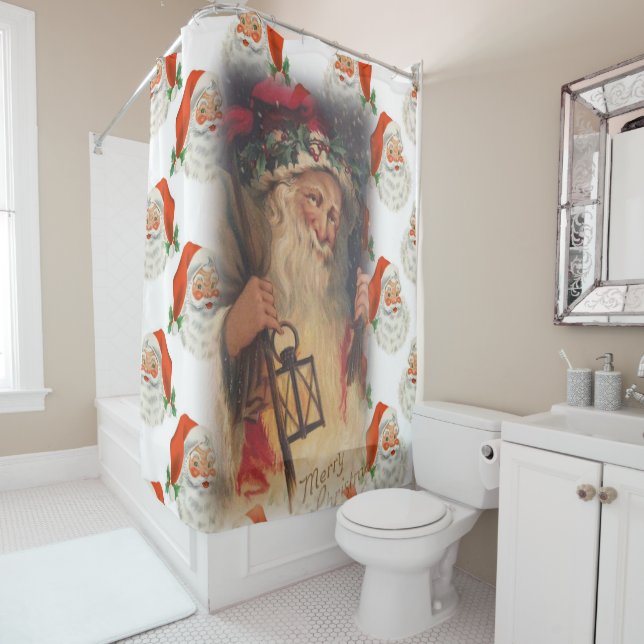 Christmas Shower Curtain, Santa Shower Curtain (In Situ)