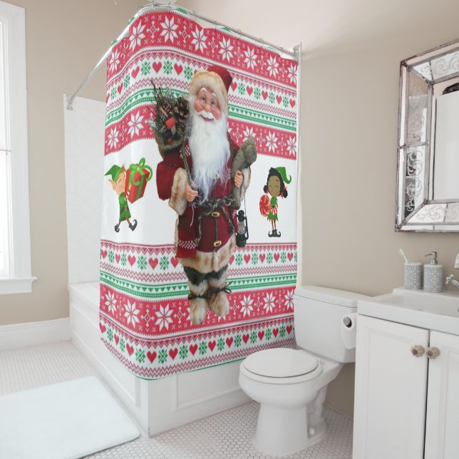 Christmas Shower Curtain, Santa Shower Curtain (In Situ)