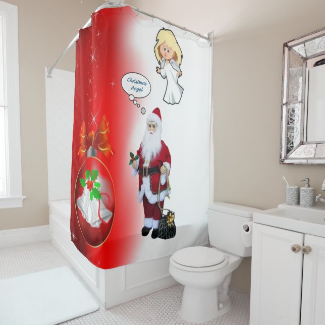 Christmas Shower Curtain, Santa Shower Curtain (In Situ)