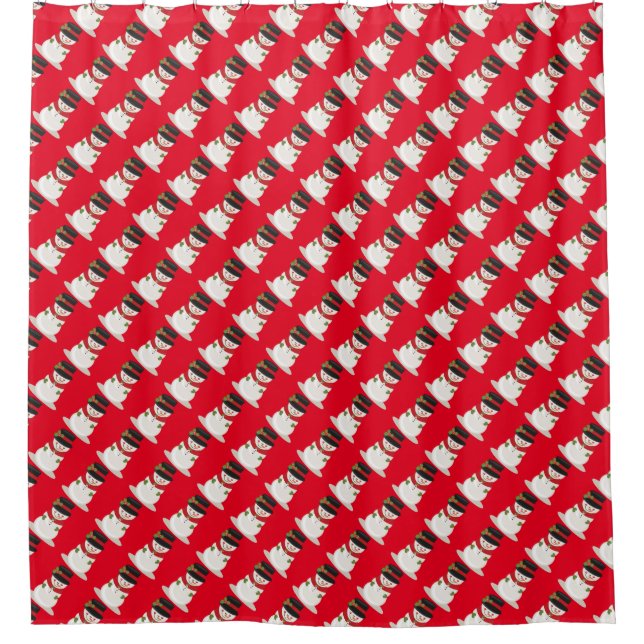 Christmas Shower Curtain/Snowmen Shower Curtain (Front)