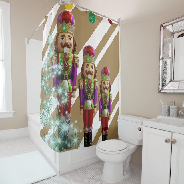 Christmas Shower Curtain, Soldier Curtain (In Situ)