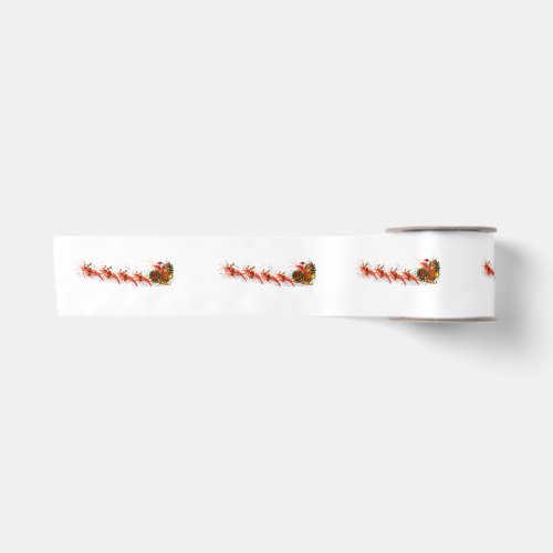 Christmas Shrimp Santa Sleigh Satin Ribbon