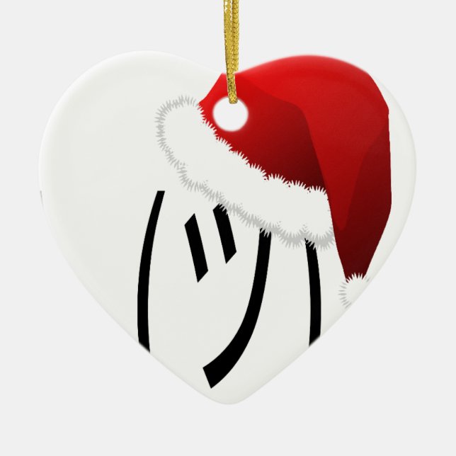 christmas shrug emoji ceramic ornament (Front)