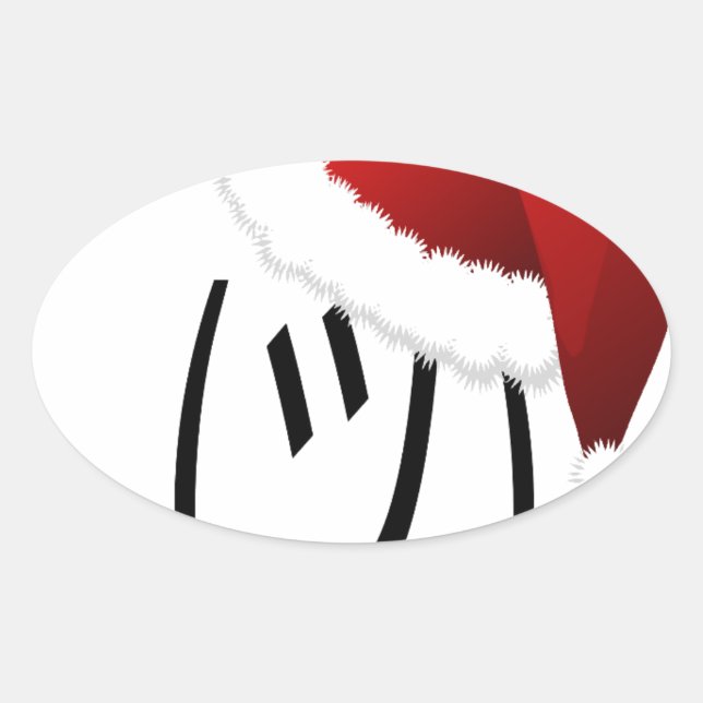 christmas shrug emoji oval sticker (Front)