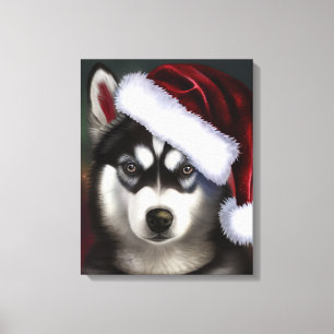 Christmas Siberian Husky / Sled Dog  Canvas Print