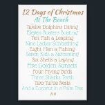 Christmas sign 12 Days of Christmas at the Beach<br><div class="desc">We created this fun Christmas Carol for the Beach Lover on your Christmas list! Custom design and Printed on high quality stock ready for your favorite frame. Makes a perfect gift that's sure to bring smiles every year. See our store for other options.This one is 5x7 size, but you may...</div>
