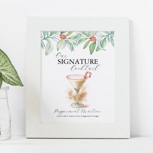 Christmas Signature Cocktail Bar Signs Martini