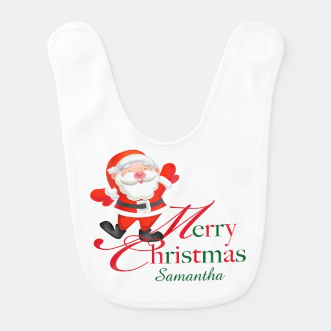 Christmas Signature Custom Name Baby Bib