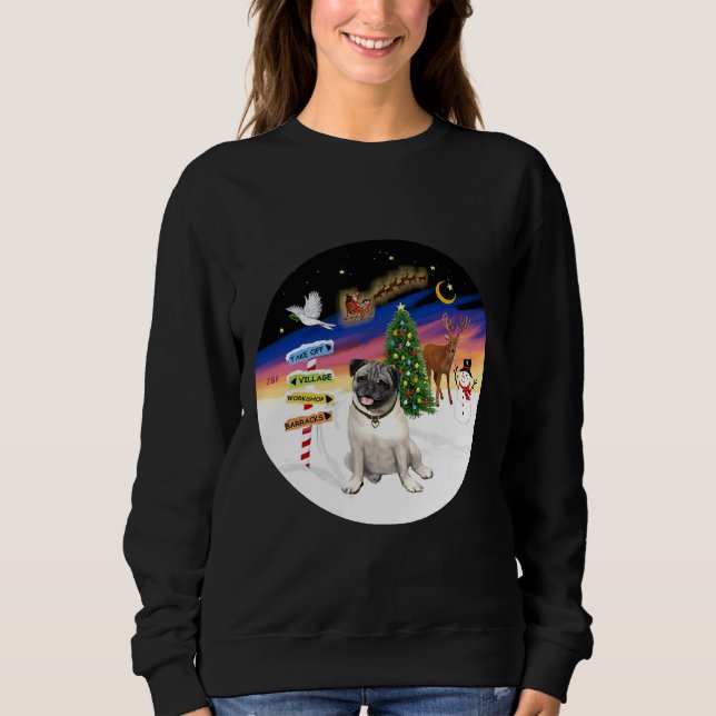Christmas Signs with a Pug Classic T-Shirt 805 Sweatshirt (Front)