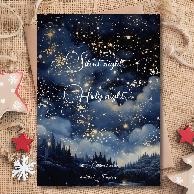 Christmas silent holy and starry night card (Creator Uploaded)