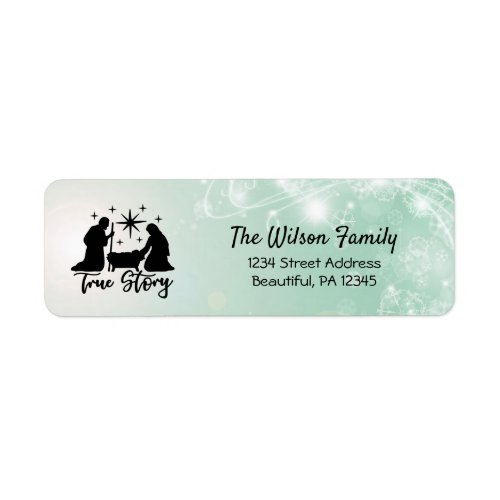 Christmas Silhouette Nativity True Story Label