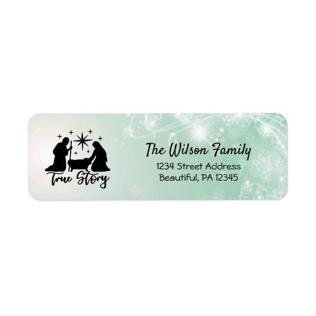 Christmas Silhouette Nativity True Story Label (Front)
