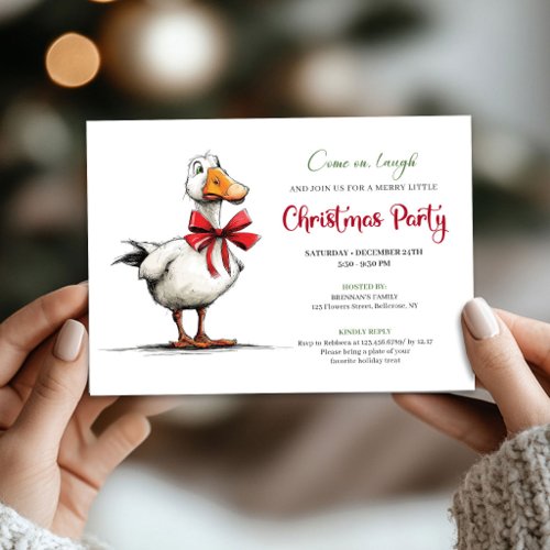 Christmas Silly Geese Quirky Humor Party Invite