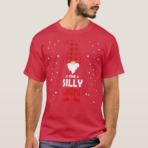 Christmas silly Gnome Red Plaid Gift  T_Shirt