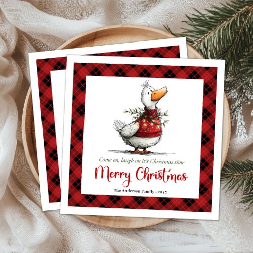 Christmas Silly Goose Humor Playful Paper Napkins