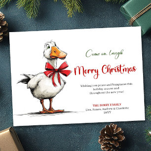 Christmas Silly Goose Whimsical Humor Greeting Holiday Card