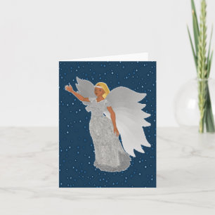 Christmas Silver Angel Custom Holiday Card
