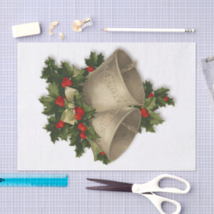 Christmas Silver Bells Antique Victorian Music Tissue Paper