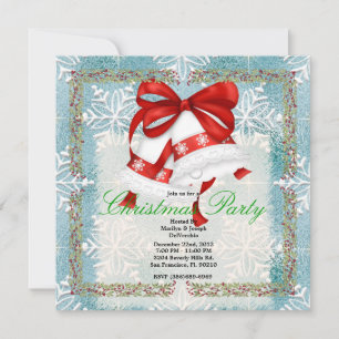 Christmas Silver Bells CUTE Christmas Party Holida Invitation