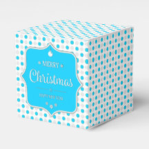 Christmas Silver-Blue Polka Dots Favor Box