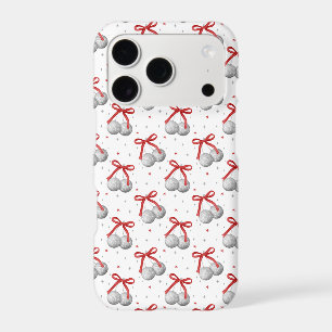 Christmas Silver Disco Ball Ornaments with Red Bow iPhone 17 Pro Case