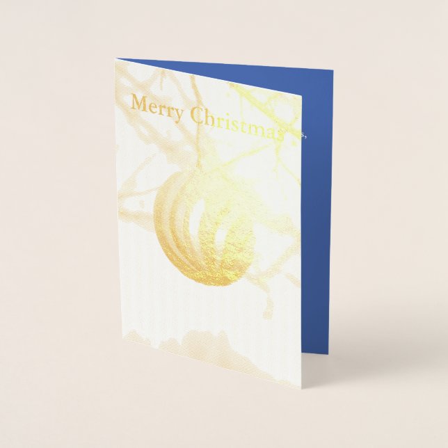 Christmas Silver Ornament Ball Gold Foil Card (Front)