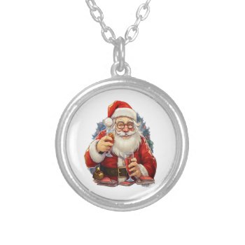 Christmas Silver Plated Necklace by jackjoon at Zazzle