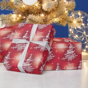 Christmas Silver Trees Wrapping Paper