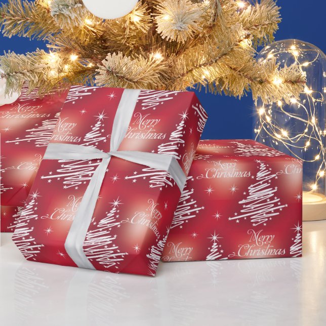 Christmas Silver Trees Wrapping Paper (Holidays)