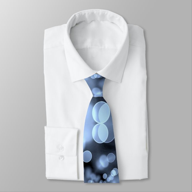 Christmas Silvery Blue Snowflakes Neck Tie (Tied)