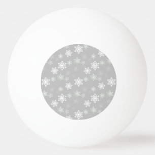Christmas Silvery White Snow Flurries Ping-Pong Ball