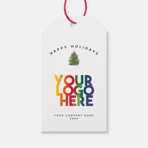 Christmas Simple Business Logo Vintage Xmas Tree  Gift Tags