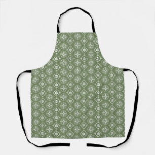 Christmas Simple Green Cute Snowflake Minimal Apron
