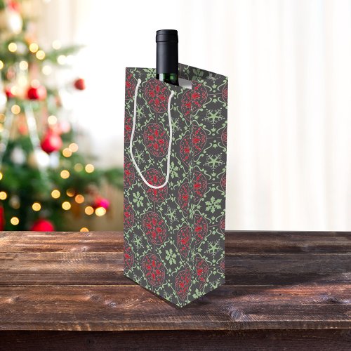 Christmas Simple Minimalist Holiday Patten Wine Gift Bag