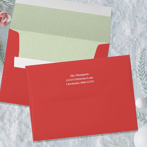 Christmas Simple Red Green Whimsical Festive Envelope