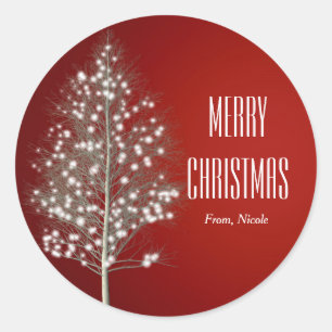 Christmas Simple Rustic Tree Holiday Sticker