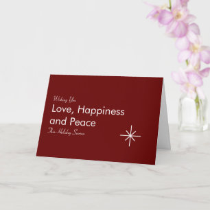 Christmas Simple Snowflake Typography Red Holiday Card