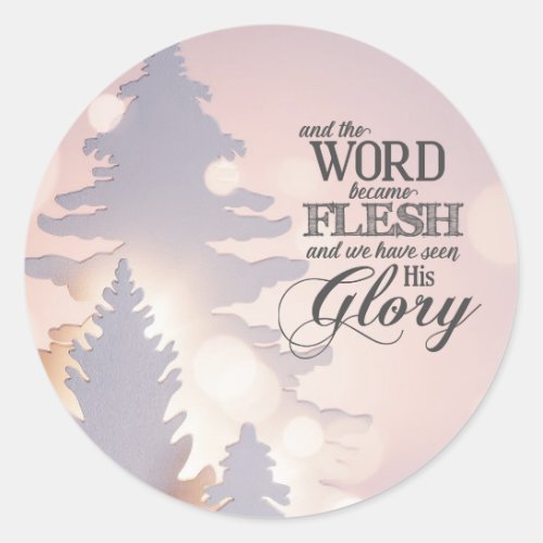 Christmas Simple Trees Christian Bible Verse Classic Round Sticker