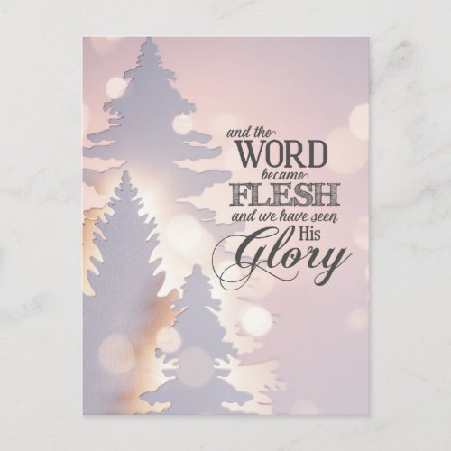 Christmas Simple Trees Christian Bible Verse  Holiday Postcard