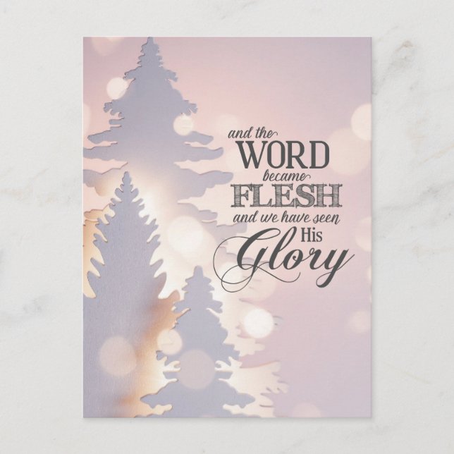 Christmas Simple Trees Christian Bible Verse  Holiday Postcard (Front)