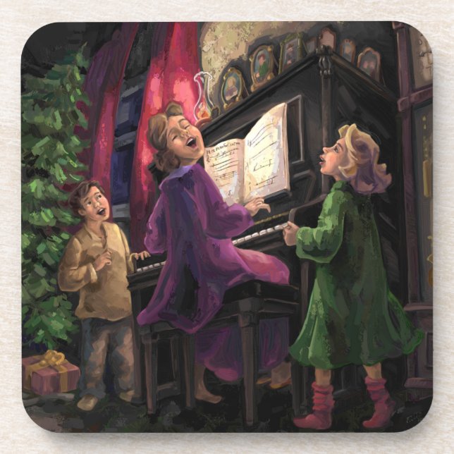 Christmas Sing Along Beverage Coaster (Front)