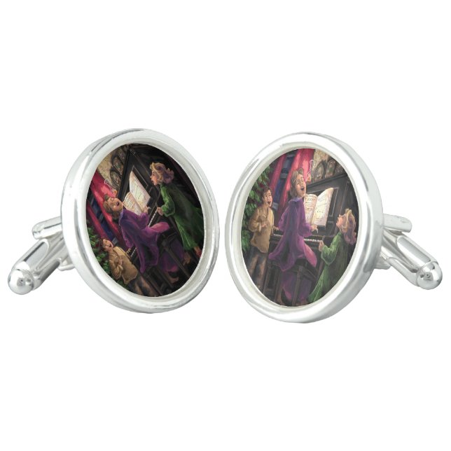 Christmas Sing Along Cufflinks (Angled)